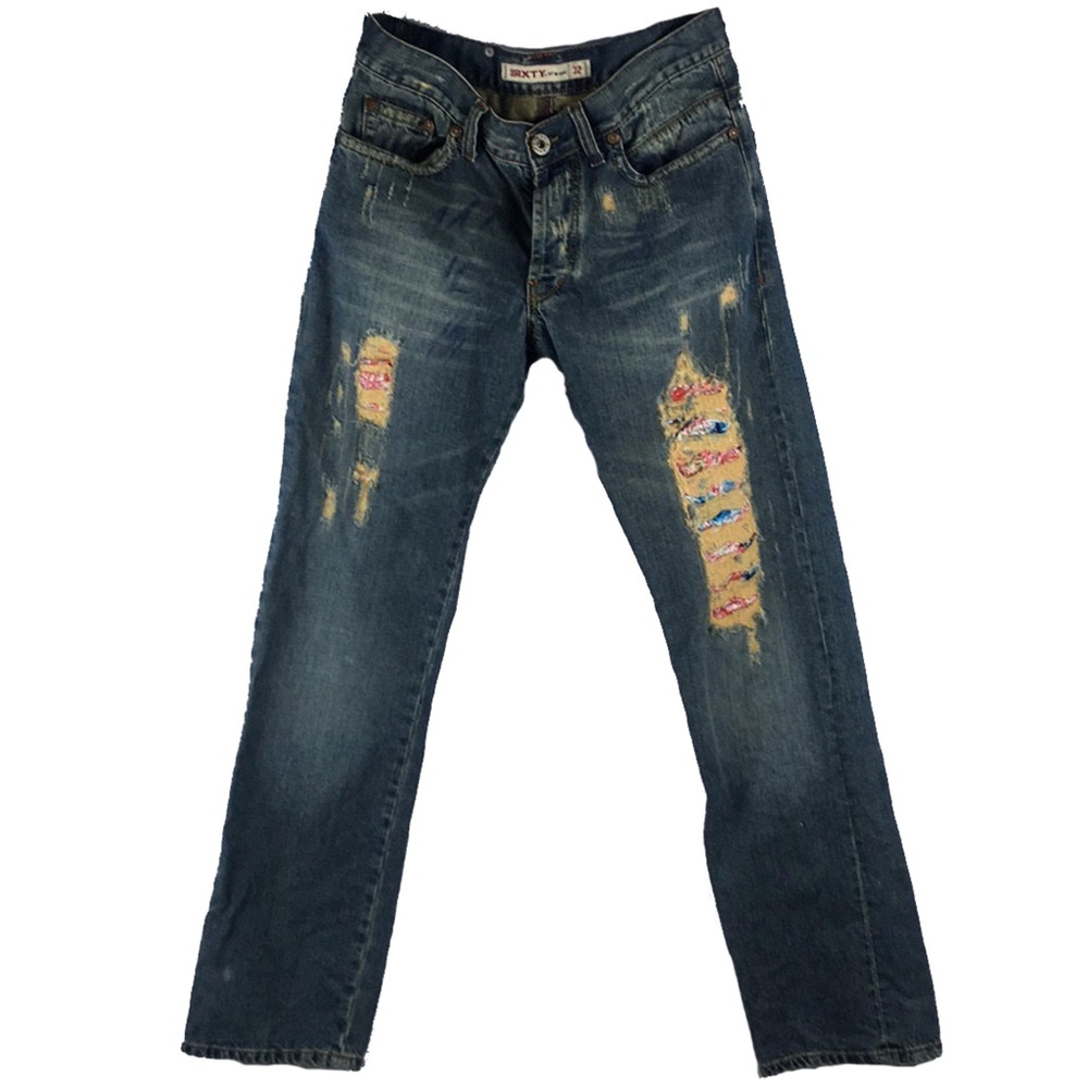 SIXTY distressed jeans- ribbon detail - Picture 3 of 8